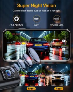 Dash Cam Auto - Autocamera Dual - Veilige Rit - Dubbele 4K Opname - 64GB SD Inbegrepen - Zwart — thumbnail 5