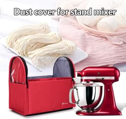 Mixer Stofhoes - Keukenmachinehoes Beschermhoes - Keuken Organisatie - Met Opbergvakken - 39.4 x 24.1 x 40.6 cm - Rood — thumbnail 3