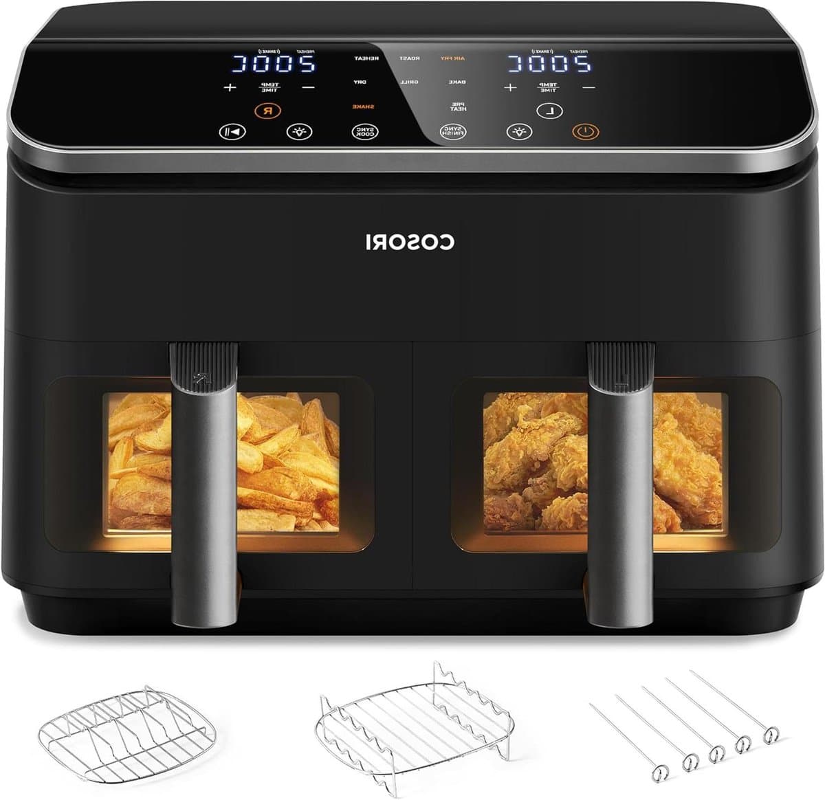 Heteluchtfriteuse Dubbele Kamer - Airfryer 8.5L - Gezond Frituren - Testwinnaar Stiftung Warentest - 8.5 Liter - Licht Zilver — afbeelding 1