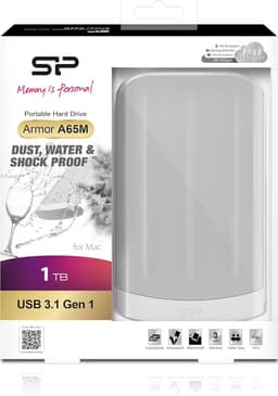 Externe Harde Schijf - Draagbare Opslag - Mac Back-ups - Militaire Schokbestendigheid - 1TB - Grijs — thumbnail 2