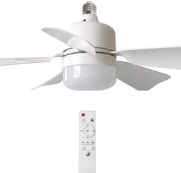 Plafondventilator met Licht - E27 30W LED Plafondlamp met Ventilator - Afstandsbediening - 3 Snelheden en 3 Kleurtemperaturen - Timing Functie - Modern Design voor Slaapkamer en Woonkamer - Wit — thumbnail 1