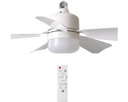 Plafondventilator met Licht - E27 30W LED Plafondlamp met Ventilator - Afstandsbediening - 3 Snelheden en 3 Kleurtemperaturen - Timing Functie - Modern Design voor Slaapkamer en Woonkamer - Wit