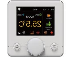 Slimme Wifi Thermostaat - Klimaatregelaar - Comfort Verhogend - 4-buis Systeem Ondersteuning - 8.6 x 8.6 cm - Wit