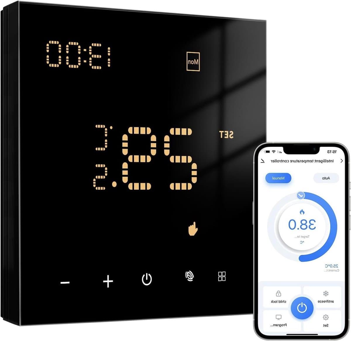 Slimme Thermostaat - Verwarming Thermostaat - Comfort Verhoging - App & Spraakbesturing - 9 x 6 cm - Wit — afbeelding 1