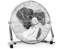 Vloerventilator 40 cm - 3 Snelheden - Kantelbare Kop - Metaal - Zilver.