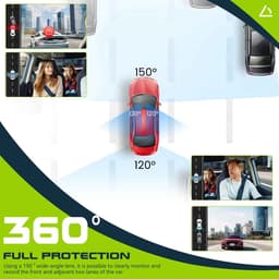 Casa Living Auto Dashcam - 4 Camera's - Full HD 1080P - GPS - Nachtzicht - Parkeerhulp - Bewegingsdetectie - 3,16 Inch IPS — thumbnail 2