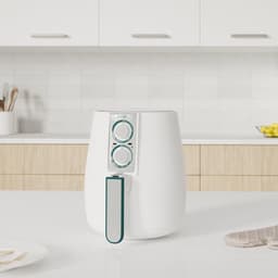 Olievrije Friteuse - Heteluchtfriteuse Airfryer - Gezond Frituren - Afneembare Onderdelen - 25 Liter - Wit/Groen — thumbnail 2