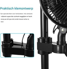 Lemlit Ventilator - Clipventilator klein - 3 Snelheden 90°/120° Verstelbaar Fan - voor Kweektent, Slaap- en Woonkamer - Klaslokaal en Kantoor - Zwart — thumbnail 3