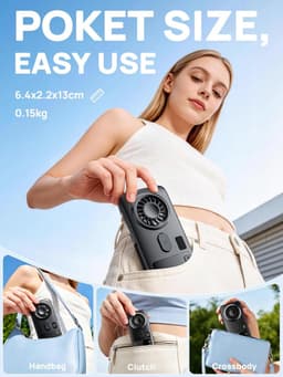 Handheld Misting Fan - Oplaadbare draagbare persoonlijke koelventilator met 4 snelheden en waterspray, stille lichtgewicht mini handventilator voor reizen, thuis kantoor, buiten en strand — thumbnail 3
