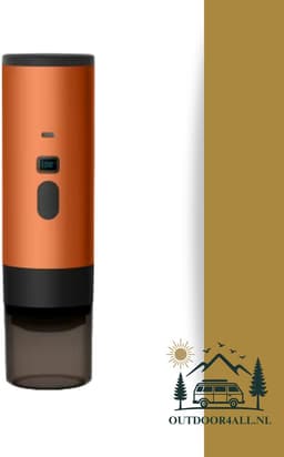 Draagbare Koffiemachine /Coffee maker voor camping, op reis of onderweg - Oplaadbaar - Oranje — thumbnail 1