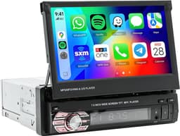 ESSGOO 1Din Autoradio Met Bluetooth - Apple Carplay & Android Auto - 7" HD Touchscreen Handmatig Opvouwbaar Scherm - USB, AUX, FM, EQ, TF — thumbnail 1