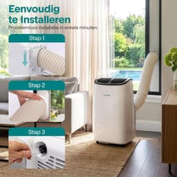 Mobiele airco 7000 BTU – Met WiFi en app – Ontvochtiger – Ventilator – Inclusief raamkit — thumbnail 4