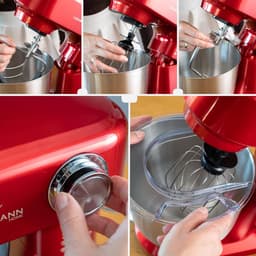 Keukenmachine - Keukenrobot Mixer - Bakken en Koken - Krachtige 1500W Motor - 5L Kom - Rood — thumbnail 4