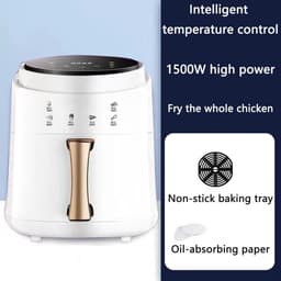 Compacte Airfryer - Oven - Gezond Koken - Intelligent Temperatuur - 8 Liter - Wit Zwart — thumbnail 2