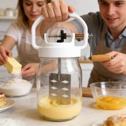 Handmixer Met Garde - Keuken Accessoire - Zelf Boter Maken - Geurloos Ontwerp - 1500 ml Capaciteit - Transparant — thumbnail 3