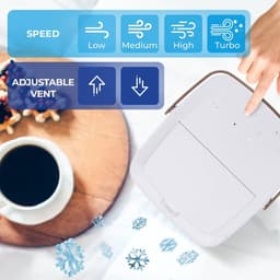 Mobiele Airco en Mini Luchtkoeler met 550ml Watertank - 4-in-1 Kleine Aircooler met Oplaadbare Accu - Fluisterstille Tafelventilator met Waterverneveling voor Slaapkamer, Thuiskantoor en Camping - Draadloze Air Cooler - Wit — thumbnail 4