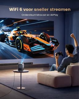 Lìon® Mini Beamer - Beamer - Projector - Zilvergrijs - 8cm x 11cm x 18cm — thumbnail 3