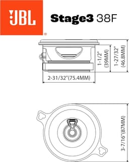 JBL Stage3 38F Autospeakers – 3,5 inch Coaxiaal – 50W RMS – 400W Piekvermogen – 4 Ohm — thumbnail 5