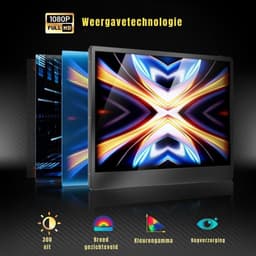 KAD® Portable Monitor - 14 inch Drievoudig Scherm - Full HD Portable Display voor MacBook & Windows - Zwart - 35cm x 21cm x 4cm — thumbnail 3