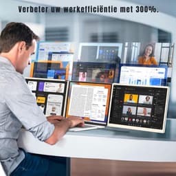 KAD® Portable Monitor - Full HD Portable Display voor MacBook & Windows - Draagbare Monitor voor Thuiswerk & Reizen - Zwart - 4cm x 20cm x 13cm — thumbnail 3