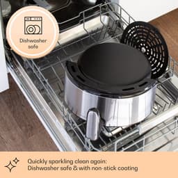 Klarstein Heteluchtfriteuse, Air Fryer om te Frituren, Friteuse met Touch-Bedieningspaneel, Timer, Instelbare Temperatuur & 8 Programma’s, Airfryer voor Luchtfrituren, Heteluchtfriteuse zonder Olie, 1500 W, 4,3L — thumbnail 2