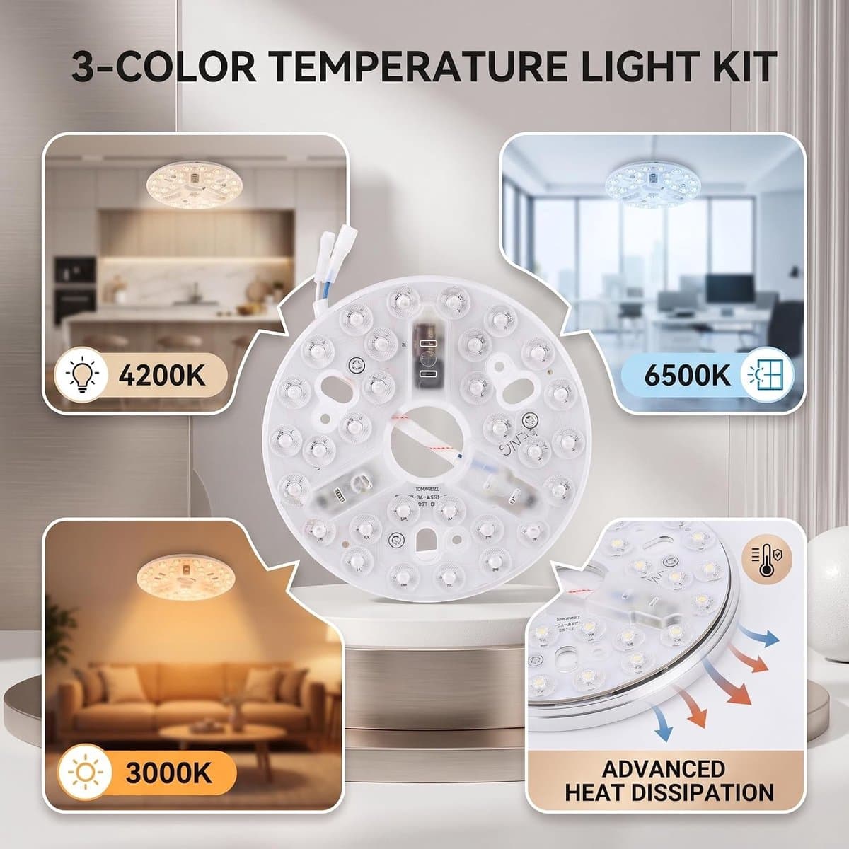 Ventilator Plafond - Wit - - Dimbaar LED Licht met Geheugenfunctie - Voor Thuisgebruik — afbeelding 1