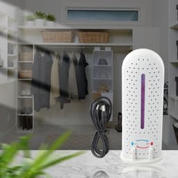 Luchtontvochtiger - Mini Luchtontvochtiger - Luchtontvochtiger voor thuis - Luchtontvochtiger voor kleine ruimtes - Draadloos opladen - Stille werking - Geschikt voor kasten, schoenenkasten en auto-interieurs - Wit — thumbnail 3