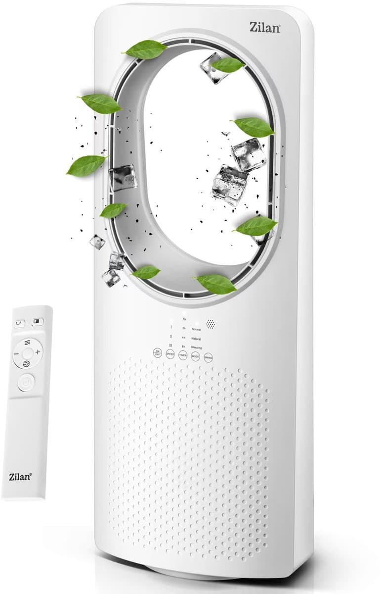 Zilan Torenventilator 50W met LED Display en Afstandsbediening – 60 m³/u – Witte Kolomventilator voor Woonkamer en Slaapkamer — afbeelding 1