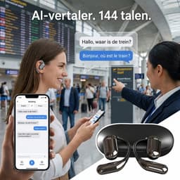 Home & Marker - AI Vertaal Oordopjes - Vertaal Apparaat - Real-time Vertalings oordopjes - 144 Talen & Dialecten - Offline Functie - Draadloze Spraakvertaler voor Reizen & Zakelijk - Bluetooth 5.4 - Zwart - TRANZIO — thumbnail 3