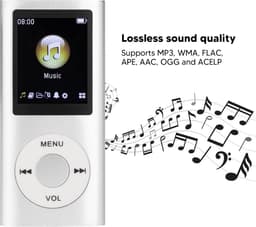 MP3 Speler - Bluetooth - Shuffle/Repeat - USB - Shuffle - Incl. Oordopjes - Voice recorder - Dictafoon - Draagbaar - Stijlvol en multifunctioneel - Ideaal voor Sport, Kinderen en Volwassenen - Zilvergrijs — thumbnail 4