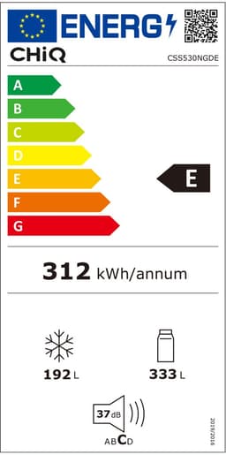 CHiQ CSS530NGDE - Amerikaanse Koelkast - 525 L - No Frost - 4 L Waterdispenser - Digitaal LED Display - Inverter Compressor - Snelvriezen tot -32℃ - 12 jaar garantie op compressor - 2026 Nieuw — thumbnail 2