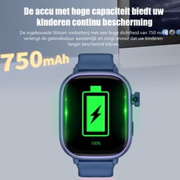 Vashoy T86 - GPS Horloge Kind geschikt - Kinder Smartwatch - Smartwatch Kinderen met HD - camera & Videobellen - voor SIM kaart - 750 mAh Long Battery - IPX7 Waterdicht - SOS Knop - School Mode - Veilige Zones - GPS Tracker - 1 Jaar Garantie - Blauw — thumbnail 3