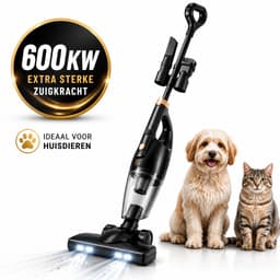 AG3500 Steelstofzuiger - Zonder Zak - 600W - Sterke Zuigkracht - Vacuum Cleaner - 3-in-1 Snoerstofzuiger - HEPA Filter - Vacuum Cleaner -LED Verlichting - Handstofzuiger - Lichtgewicht - Kruimeldief - Geschikt voor Dierenharen - Black — thumbnail 1