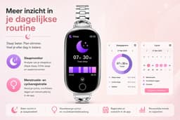 DrPhone EleganceX - Dames Smartwatch met RVS Band - Hartslag, SpO2, Temperatuur, Slaapmonitor en Notificaties – Zilver — thumbnail 4