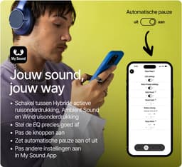 Fresh 'n Rebel Clam Fuse 2 - Koptelefoon Noise Cancelling met 80 uur Speeltijd - Draadloos (Bluetooth 6.0) - Met Microfoon - Verbind 2 apparaten tegelijk - Personal Sound App (True Blue) — thumbnail 4