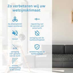 Wandventilator stil - ventilatiesysteem met geluidsisolatie - luchtzuivering - energiebesparend - 160 m³/h capaciteit — thumbnail 2