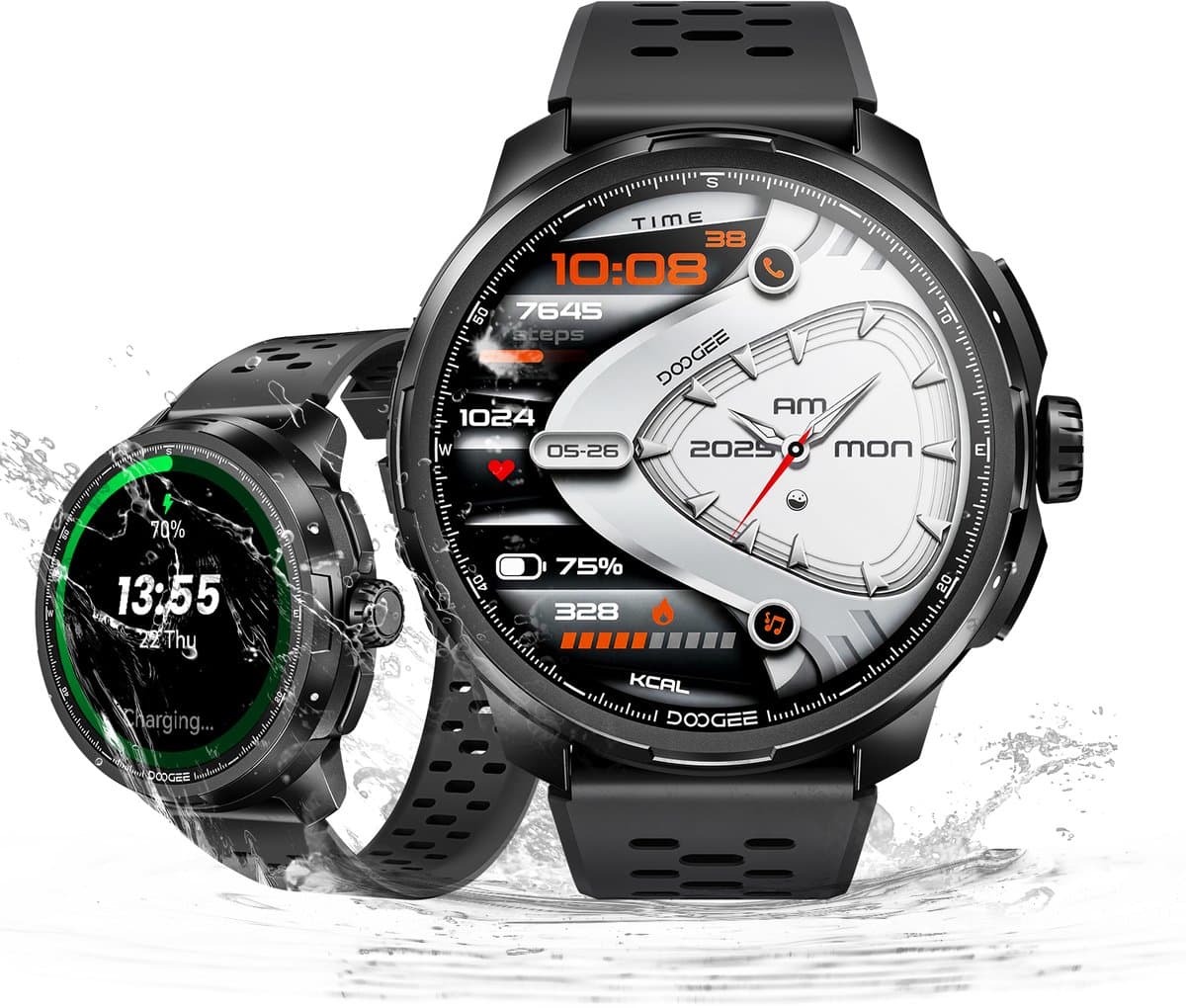 Anymoving M1-Sporthorloge met GPS Tracker-Smartwatch Heren - 1.5" AMOLED - Dual band GPS - AI Functie - 170+ Sportmodi - Bluetooth Belfunctie - 5ATM Waterdicht - Hartslagmeter - Geschikt voor Android en iPhone - Zwart — afbeelding 1