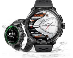 Anymoving M1-Sporthorloge met GPS Tracker-Smartwatch Heren - 1.5" AMOLED - Dual band GPS - AI Functie - 170+ Sportmodi - Bluetooth Belfunctie - 5ATM Waterdicht - Hartslagmeter - Geschikt voor Android en iPhone - Zwart