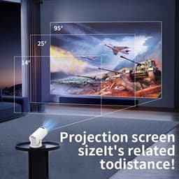 Mini projector 1080P - Draagbaar met WiFi en Bluetooth - 270° verstelbaar - Geschikt voor telefoon en laptop - Thijox — thumbnail 3