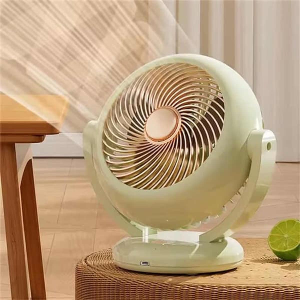 Deze nieuwe mini-oscillerende ventilator is compact en draagbaar, oplaadbaar via USB en heeft een lange batterijduur. (Verbeterde versie in avocadogroen [1200mAh batterij...]) — afbeelding 1