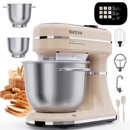SUNCOK Keukenmixer, Keukenmachine, Slim aanraakpaneel, met 2 roestvrijstalen mengkommen: 4,5 l en 5,5 l. Krachtige motor van 1500 W, geluidsniveau 59 dB. Blender, geschikt voor bakken en deeg kneden. — thumbnail 1