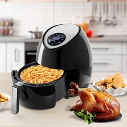 SNJY® Mini Airfryer - Airfryer Klein - Camping Airfryer - 4,5 Liter - 1500W - Zwart — thumbnail 2
