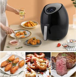 SNJY® Mini Airfryer - Airfryer Klein - Camping Airfryer - 4,5 Liter - 1500W - Zwart — thumbnail 4