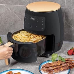 Heteluchtfriteuse - Airfryer - 4.5L- 1400W - Intelligente Deep Air Fryer - Heteluchtcirculatiekoker - Smart Touch AirFryer - Zwart — thumbnail 4