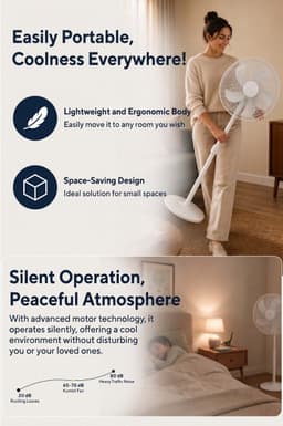 Asir - Staande Ventilator/Fan - 100% ABS - 40.5 x 44 x 121 cm — thumbnail 5