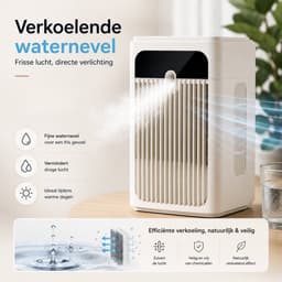 DreamGoods Aircooler met Waterspray - Verkoelen Met Water of IJs - 3-in-1 Luchtkoeler - Koelen, Ventileren & Bevochtigen - Air Cooler - Ventilateur - Mobiele Airco - Mobiele Airco - Airco zonder Afvoerslang - Ventilator voor Slaapkamer - Kantoor — thumbnail 4