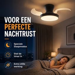 Evolar Smart Plafondventilator met Verlichting en WiFi - 71 cm -Stille Plafondlamp met Ventilator - Dimbaar Warm Wit Licht (LED) - EVO-CF3050BWW — thumbnail 3