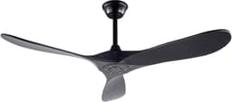 COVREO Plafondventilator 132 cm zwart, 3 bladen houtlook, zonder verlichting — thumbnail 1