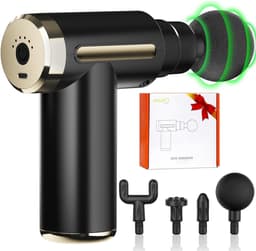 Mini Massage Gun - Spier Massager - Spierherstel Bevorderen - Drukgevoelige Activatie - 11 x 4 x 9 cm - Zwart — thumbnail 1