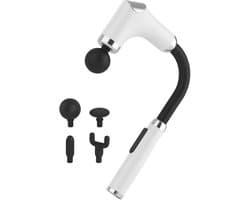 Nexxt Massage Gun Deep Rolling Massager met 4 Opzetstukken - Draadloos - Usb-c Oplaadbaar - Timer 15 Minuten - Wit